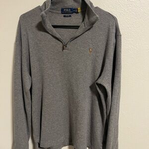 Polo Ralph Lauren Gray Quarter-Zip Estate Rib Pullover